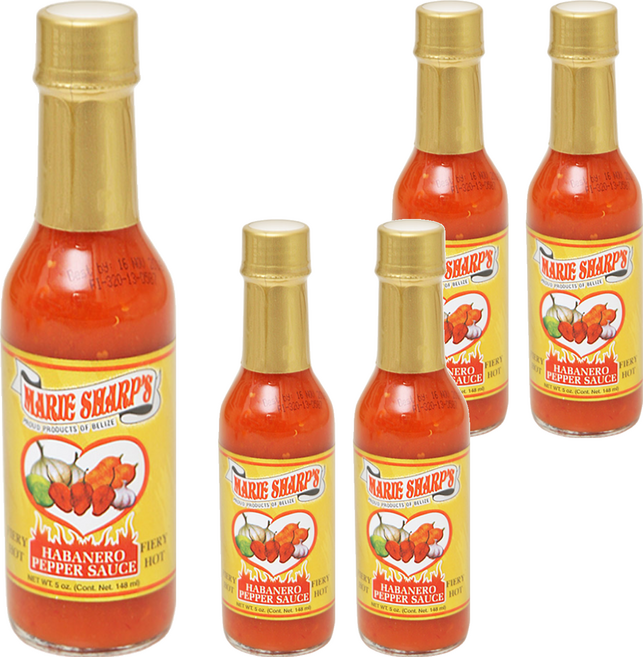 마리샤프 화이어리핫 생 하바네로 자연원료 내추럴 핫 페퍼소스, 148ml, 5개