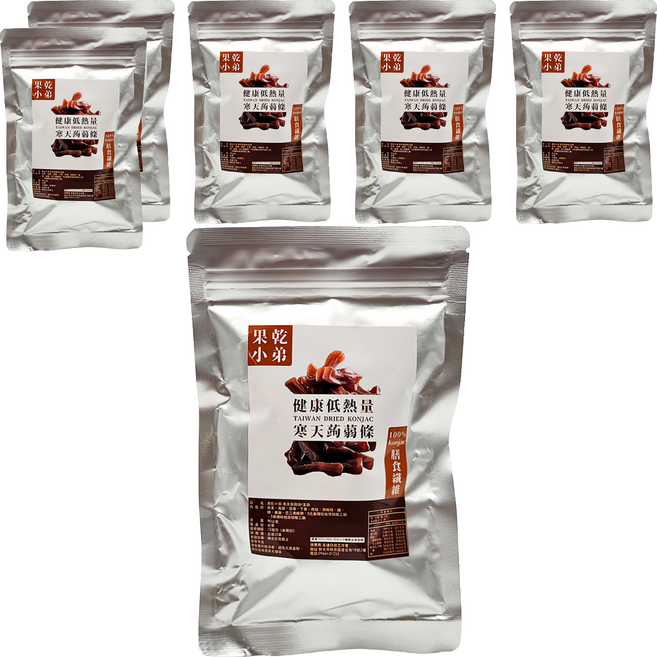 果乾小弟 寒天蒟蒻條 Q彈咀嚼力 增加飽足感 膳食纖維 高纖 全素可用 喝茶 喝酒必備 低熱量, 90g, 6包
