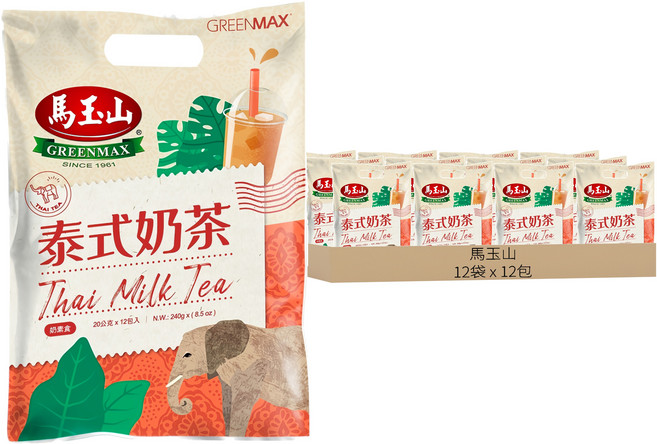 馬玉山 泰式奶茶, 20g, 12包, 12袋