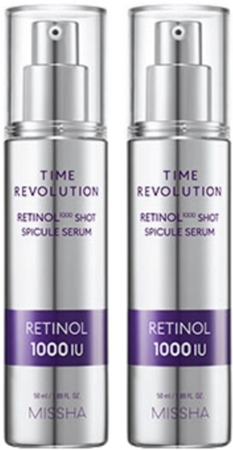 미샤 타임 레볼루션 레티놀 1000샷 스피큘 세럼, 50ml, 2개