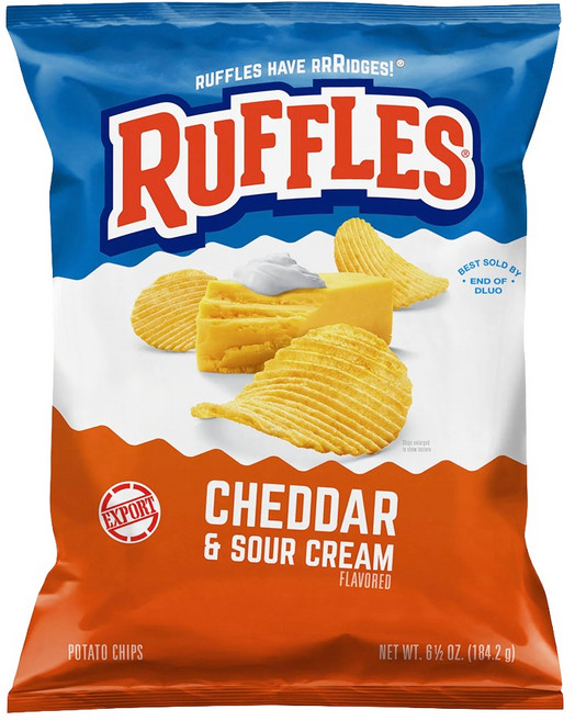 RUFFLES 波樂 Cheddar & Sour Cream 起司口味, 184.2g, 1包