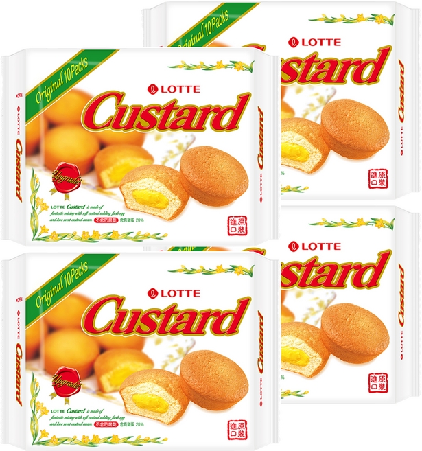 LOTTE 樂天 Custard 蛋黃派 10顆, 230g, 4盒