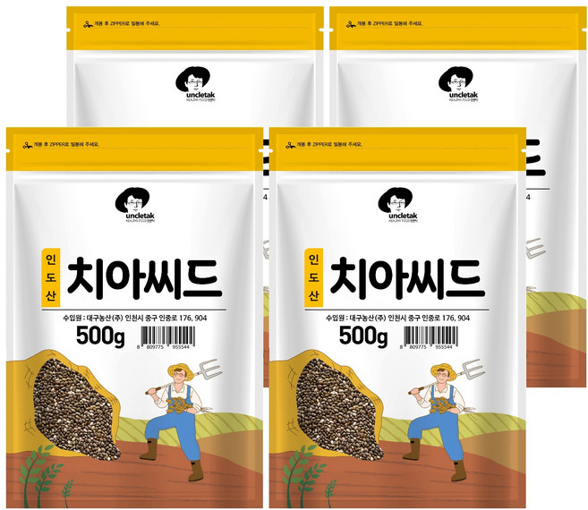 엉클탁 치아씨드, 500g, 4개