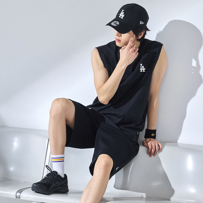 뉴에라 남녀공용 MLB 베이직 로고 로스엔젤레스 다저스 오버핏 민소매 티셔츠 1517078