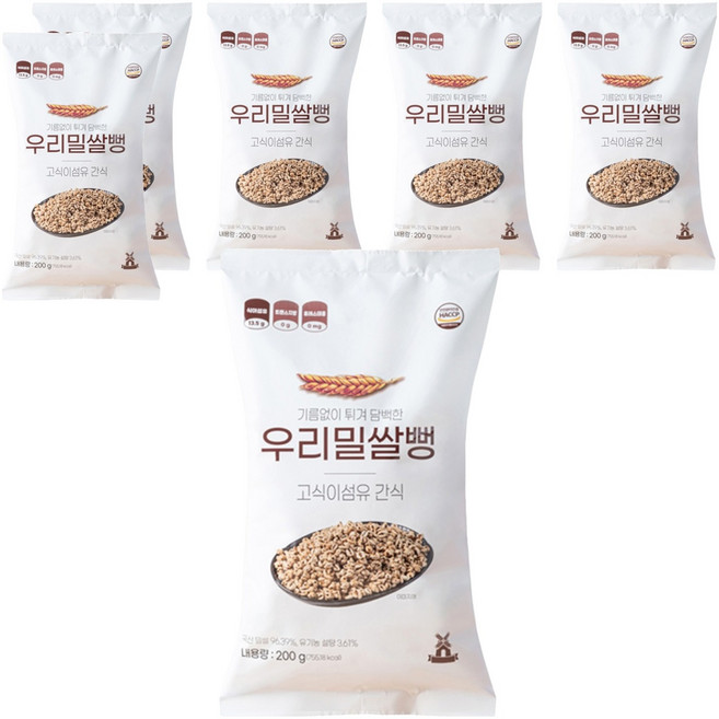 우리밀쌀뻥, 200g, 6개
