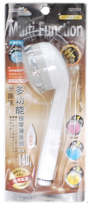 minono 米諾諾 三段式多功能/按摩 蓮蓬頭/沐浴器, 白色, 1個