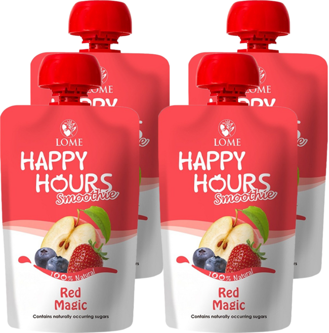 HAPPY HOURS 生機纖果飲 蘋果 + 藍莓 + 草莓, 100g, 4包