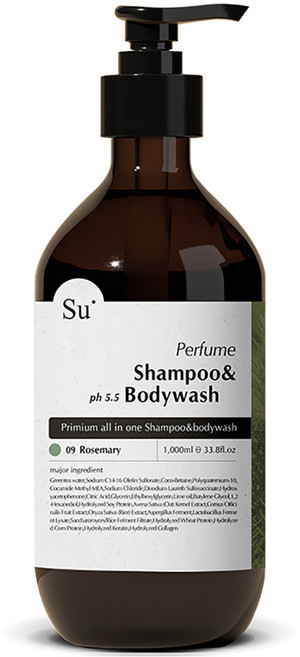 수오가닉 퍼퓸 올인원 삼푸워시 로즈마리, 1L, 1개