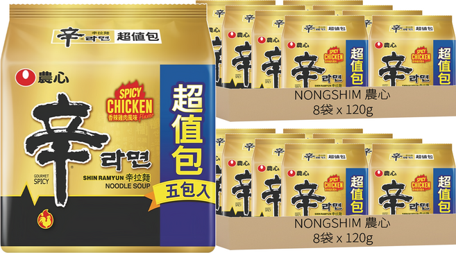 NONGSHIM 農心 辛拉麵 香辣雞肉風味 120g, 80包