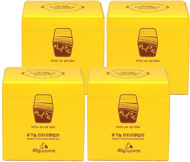 정성다린 유기농 타타리 메밀차 티백, 2g, 20개입, 4개