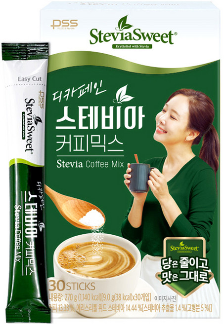 스테비아스위트 디카페인 커피믹스, 9g, 30개입, 1개