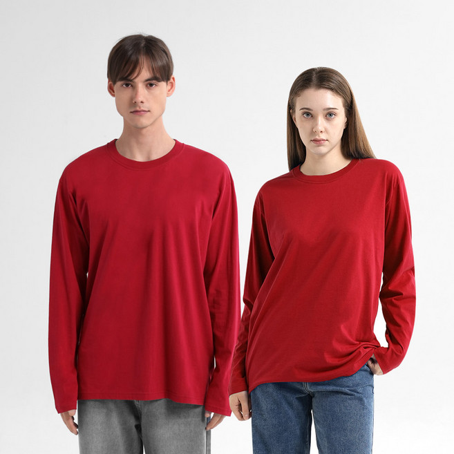 제이에이치스타일 남녀공용 베이직 무지 긴팔 티셔츠 KRROK445