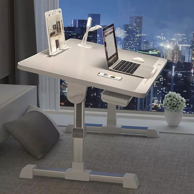 BALF 琦晟傢俱 鋁合金 升降懶人桌 床上折疊桌 電腦桌 2.8kg, 銀灰色, 1個