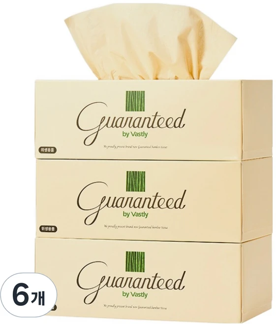 게런티드바이바스틀리 천연펄프 미용티슈 3겹, 120개입, 6개 - 쿠팡