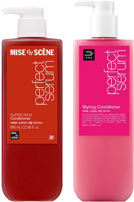 미쟝센 퍼펙트 슈퍼리치 세럼 컨디셔너 680ml + 스타일링 세럼 컨디셔너 680ml, 1개