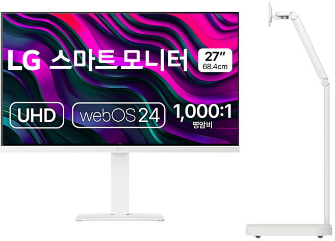 LG전자 4K UHD 스마트 모니터 + 스윙 스탠드 방문설치, 68.4cm, 모니터(27U730SAW), 스탠드(STA32F)
