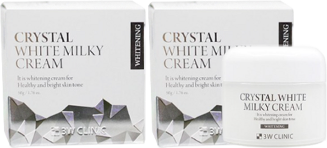 3W클리닉 크리스탈 화이트 밀키 크림, 50g, 2개
