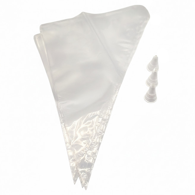 MARUKI 三款花嘴擠花袋組, 透明色, 1組