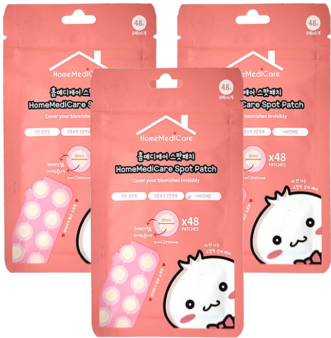 HomeMediCare 韓國隱形痘痘貼 未滅菌 8個, 6張, 3包