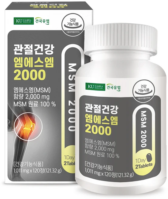 건국유업 관절건강 엠에스엠 2000 121.32g, 120정, 1개 - 쿠팡