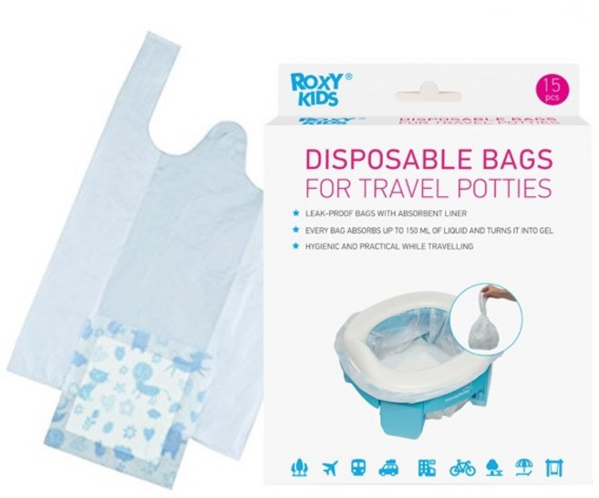 록시키즈 휴대용 변기 리필봉투 15매, 혼합 색상