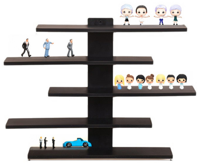 로커스 벽걸이 인형 정리함 진열장 피규어 장식장, 블랙, 1개