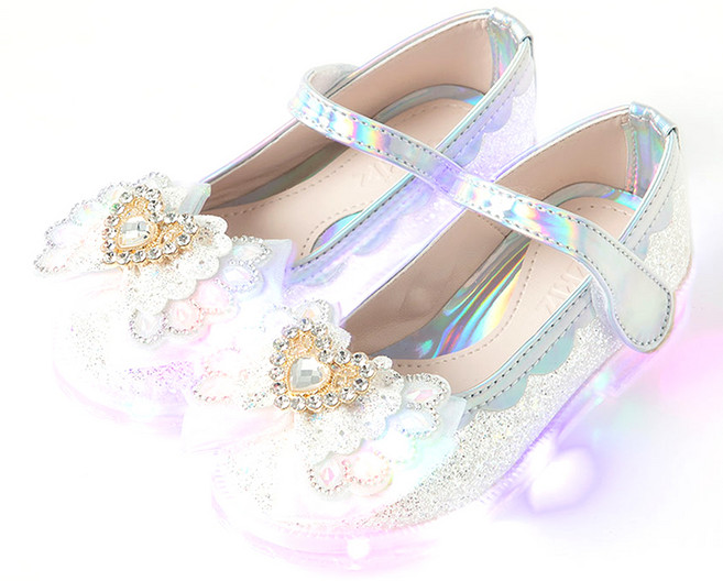 오즈키즈 여아용 하트윙슈가 LED 구두