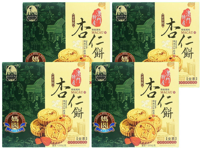 媽閣餅家 澳門媽閣杏仁餅 15個, 225g, 4盒