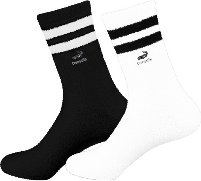 크로커다일 여성용 부드럽고 따뜻한 극세사 수면 장목양말 2족 세트 CD297&301