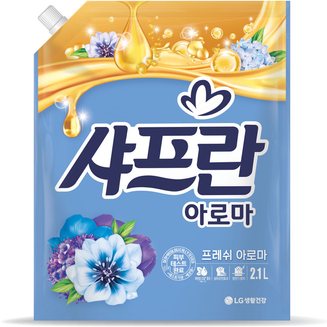 샤프란 섬유유연제 프레쉬 아로마 리필, 2.1L, 1개