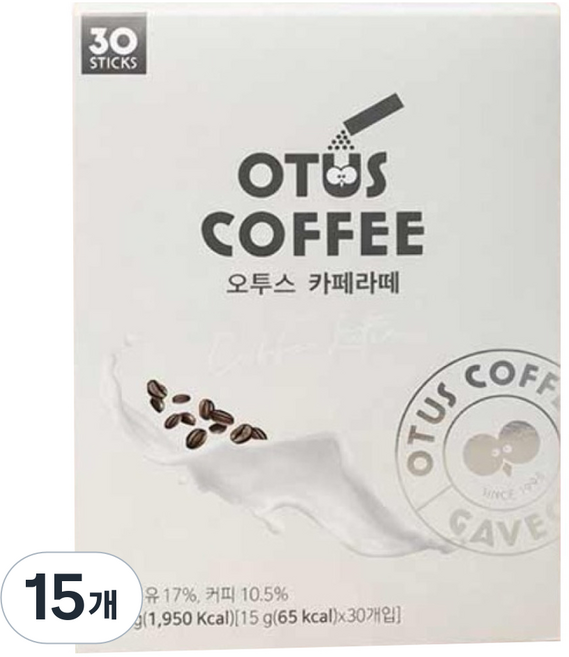 오투스커피 카페라떼, 15g, 15개, 30개입