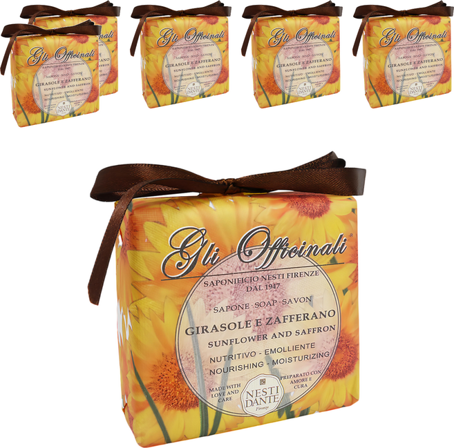 NESTI DANTE 義大利佛羅倫斯向日葵和藏紅花植物皂, 200g, 6個