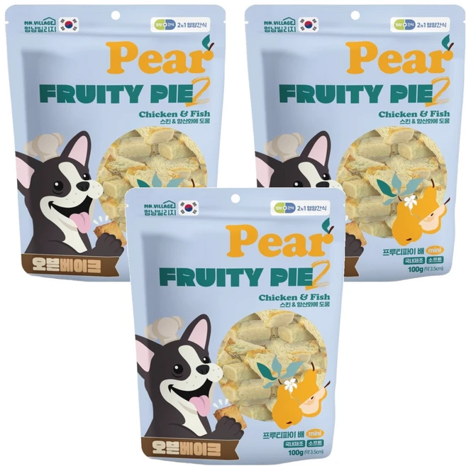 멍냥빌리지 강아지 프루티파이, 100g, 3개, 배 - 쿠팡