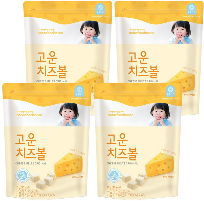 베베푸드 고운 치즈볼, 16g, 4개