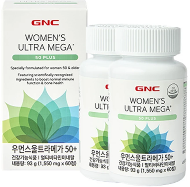 GNC 우먼스 울트라메가 50플러스 멀티비타민, 60정, 2개 - 쿠팡