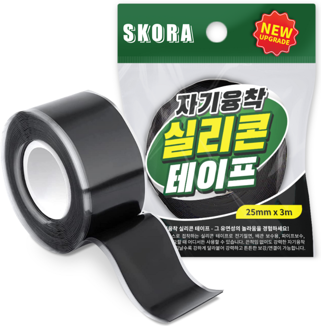 스코라 절연 자기융착 실리콘 테이프 25mm x 3m, 1개