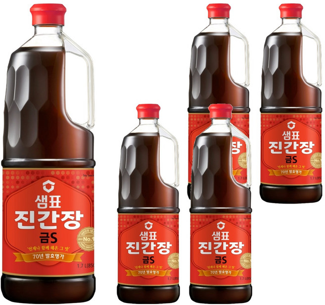샘표 진간장 금S, 1.7L, 5개