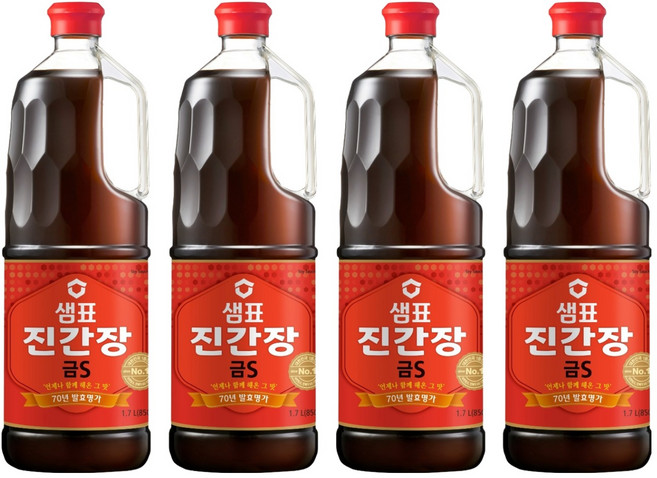샘표 진간장 금S, 1.7L, 4개