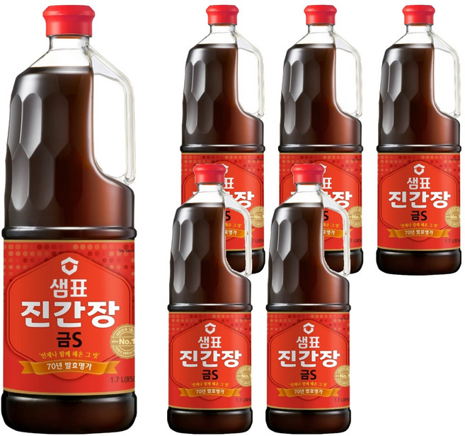 샘표 진간장 금S, 1.7L, 6개