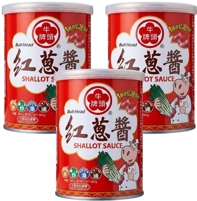 牛頭牌 紅蔥醬, 360g, 3罐