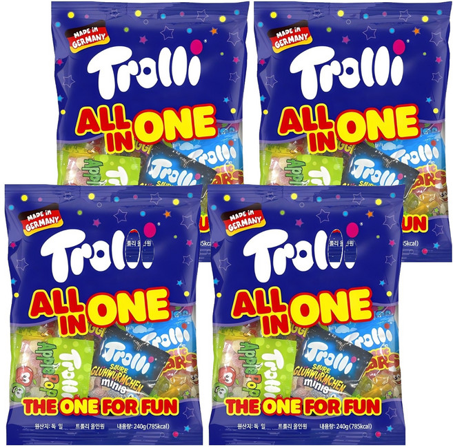 Trolli All In One綜合口味軟糖, 4個, 240g