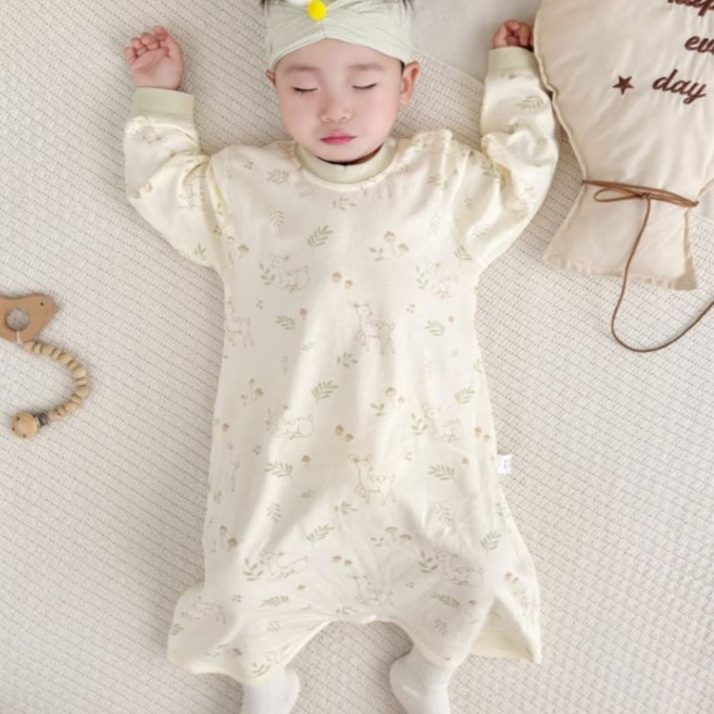 신생아용 코지 순면 슬립색 수면잠옷