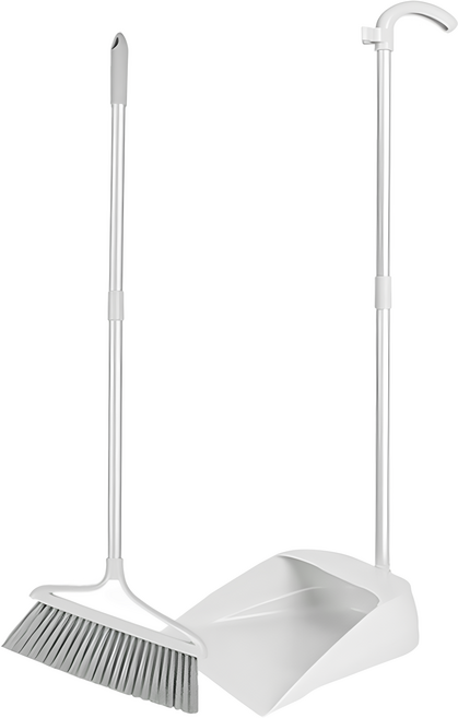 妙潔 加長型掃把畚箕組 掃把 + 畚箕, 鈦銀灰, 1組