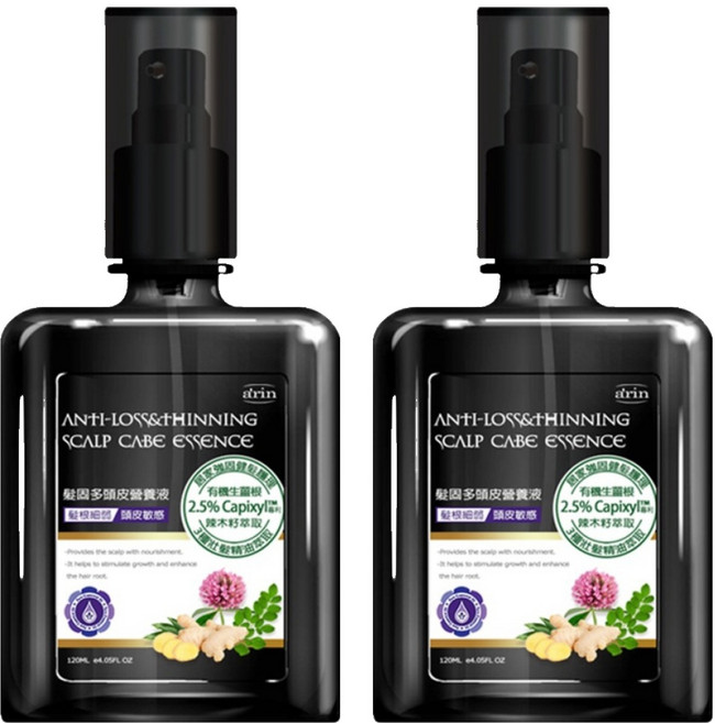 a'rin 氧潤 髮固多頭皮營養液 含2.5% Capixyl 有機生薑 辣木籽萃取, 120ml, 2瓶