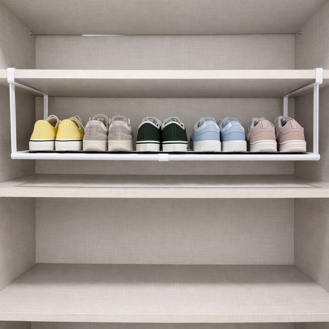 에브라잇 사이즈 조절 신발장 정리대 1단, 화이트, 1개