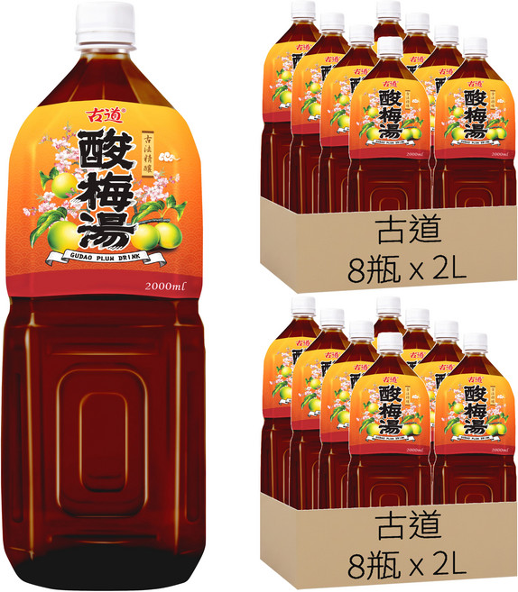 古道 酸梅湯, 2L, 16瓶