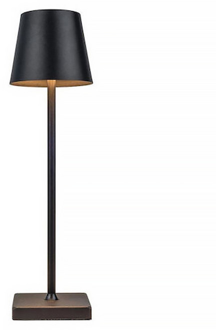 西格傢飾 簡約設計款高腳小檯燈 LED三色光源 觸控開關 USB充電 防滑底座 37x10.5x10.5cm, 黑色