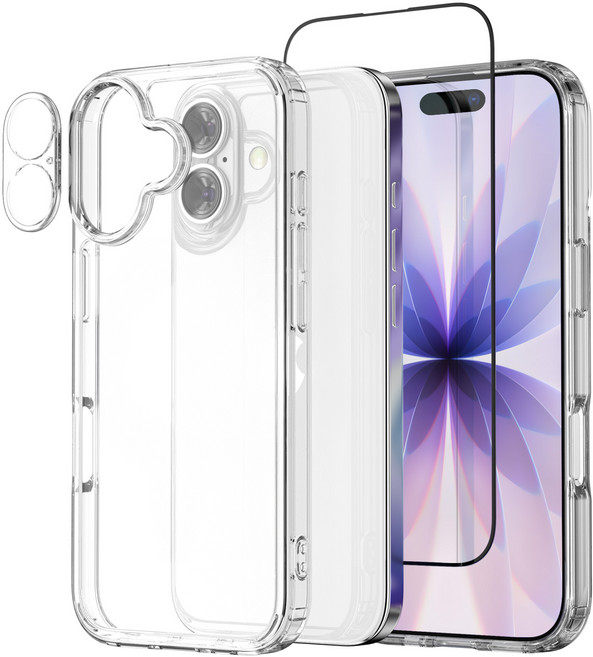 KMAX 手機配件組 TPU/PC防摔手機保護殼+LCD強化玻璃手機螢幕保護貼+手機鏡頭玻璃保護貼