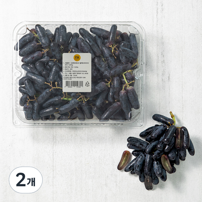 블랙사파이어포도, 1200g, 2개