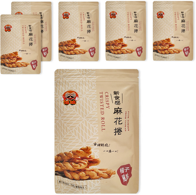 福味 小琉球麻花捲 梅子, 200g, 6包